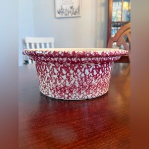 Vintage Gerald Henn Workshops Pink Spongeware Pottery Dish Roseville, Ohio